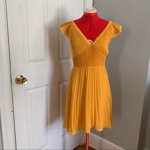 Find Me Now Ruffle Sleeve Mustard Dress